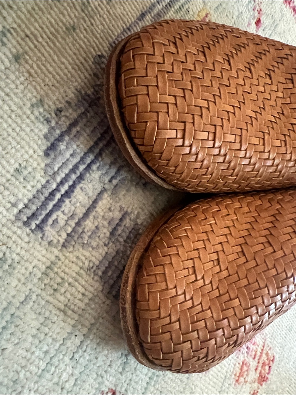Sabah Woven Slip-On Mules in Cognac - Picture 3 of 5